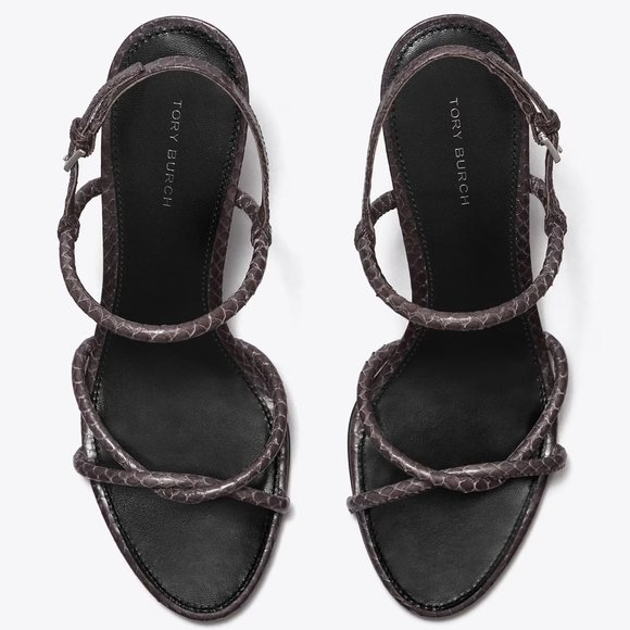 Tory Burch $428 Cylinder Metallic Silver Mirror Heel Sandal - Picture 8 of 9